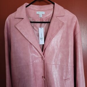 Topshop croc coat in pink NWT